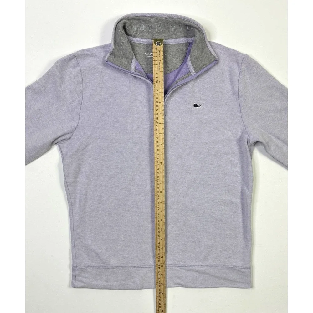 Vineyard Vines Sweater Men's Medium 1/4 Zip Pullover Lavender Purple Pima Cotton
